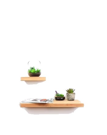 Etagère avec patère en bambou