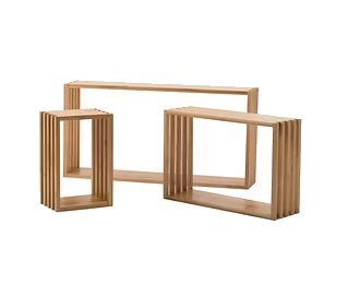 Set de 3 cubes muraux en bambou