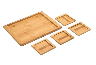 Set de 5 plateaux en bambou