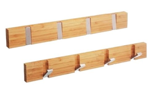 Bambou avec 4 patères en métal